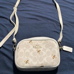 Coach Cream Crossbody Bag with Bee Accents